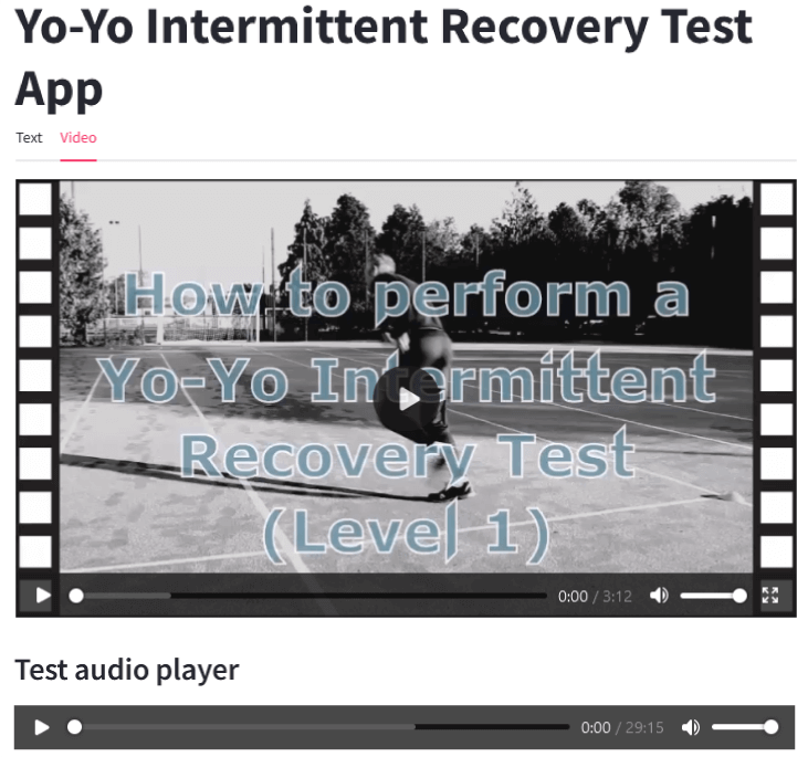 Yo-Yo test software screengrab